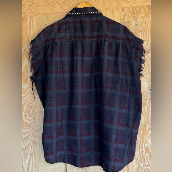 Original studded BESS NY customize oversize flannel OS - Picture 2 of 4